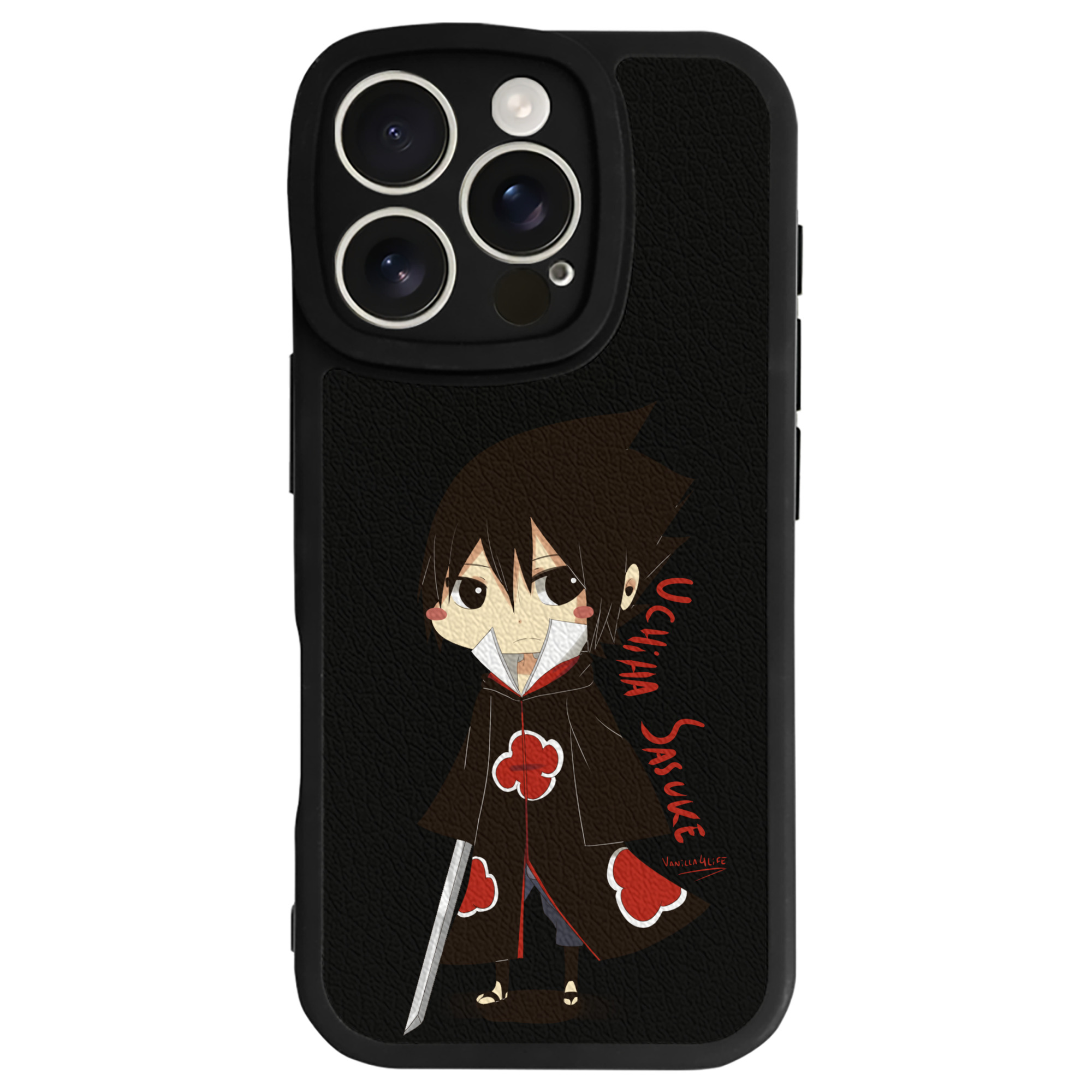 （画像用） NARUTO -ナルト- うちは サスケ Uchiha Sasuke 【iPhone 16シリーズ対応】シリコンスマホケース（レザー調） 材質：シリコン